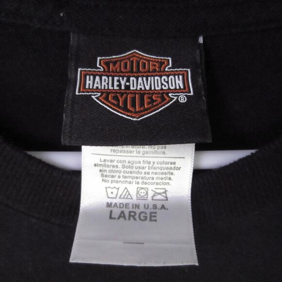 Harley-Davidson Shirt Mens Large Black Grim Reaper Skull Made in USA Redding - Picture 3 of 9